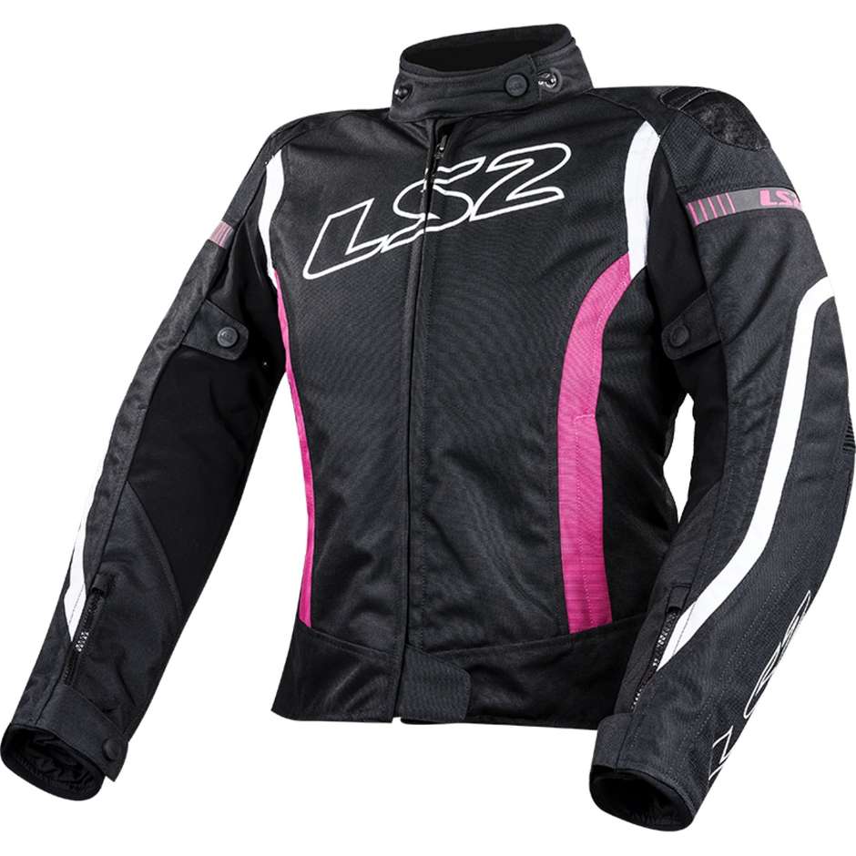 LS2 Gate Lady Sports Motorrad Technical Jacket Schwarz Pink Certified