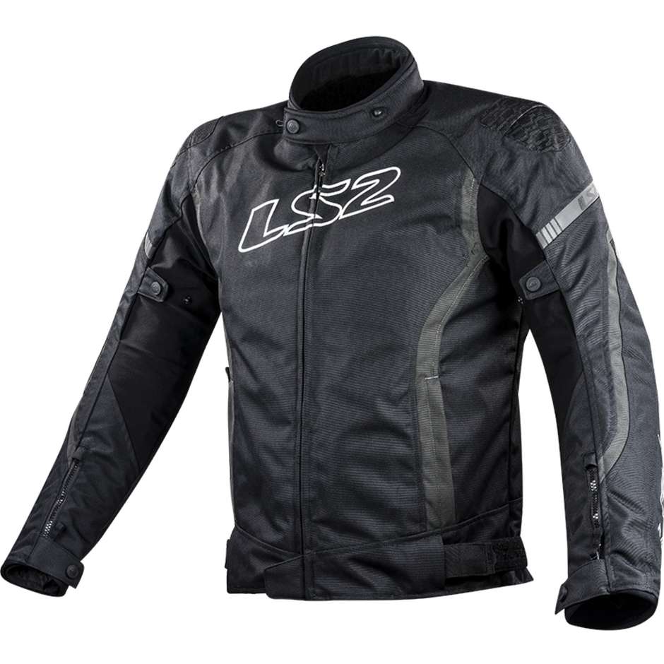 LS2 Gate Sports Motorcycle Technical Jacket Black Dark Gray Certified