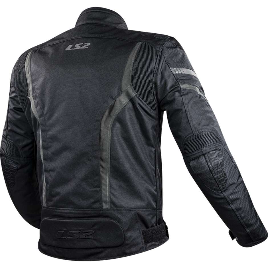LS2 Gate Sports Motorrad Technical Jacket Schwarz Dunkelgrau Zertifiziert