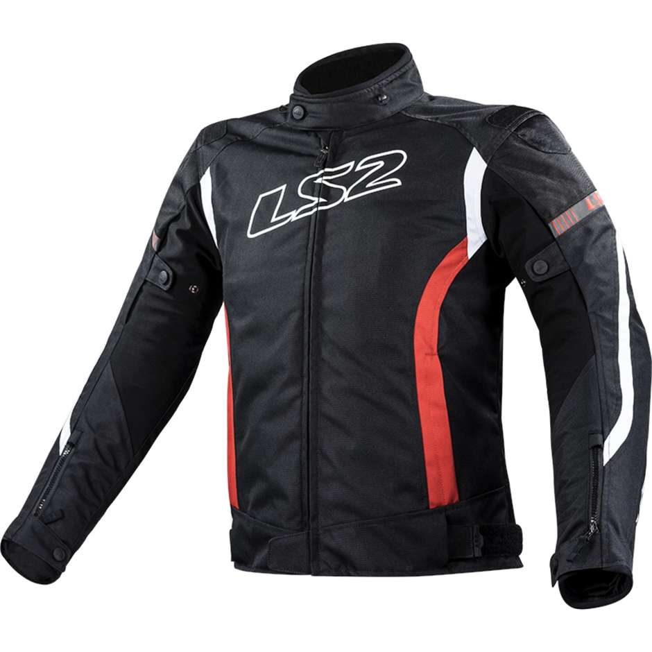 LS2 Gate Sports Motorrad Technical Jacket Schwarz Rot Zertifiziert