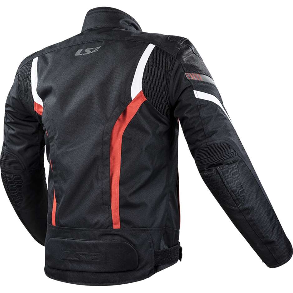 LS2 Gate Sports Motorrad Technical Jacket Schwarz Rot Zertifiziert