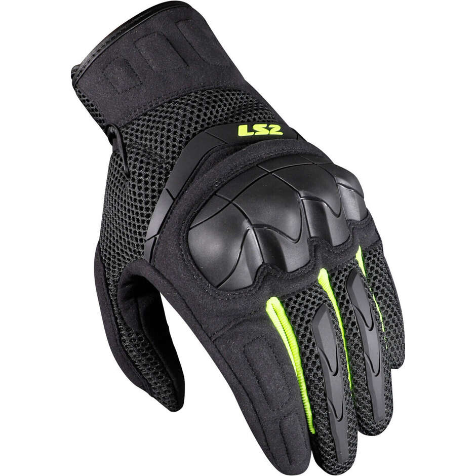 Ls2 KUBRA Anthrazit HV Gelbe Sommer-Motorradhandschuhe