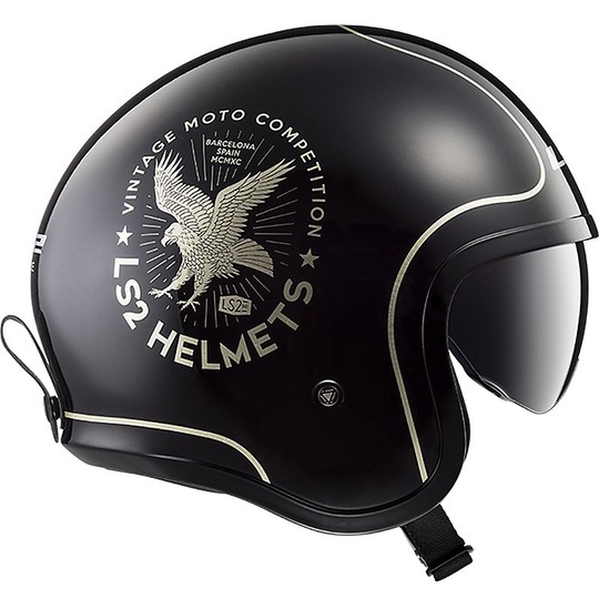 LS2 Motorrad Helm Jet Black SPITFIRE OFF599 Flier