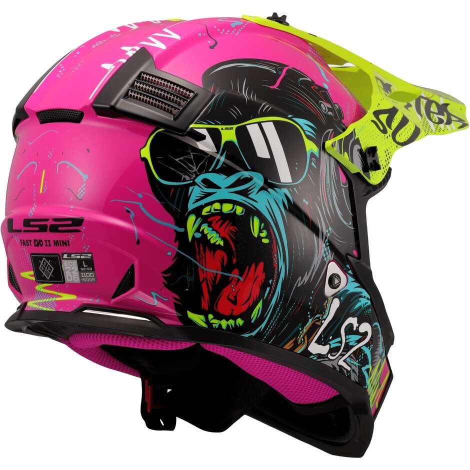 LS2 MX437 FAST II MINI GORILLA Cross Enduro Motorcycle Helmet Purple