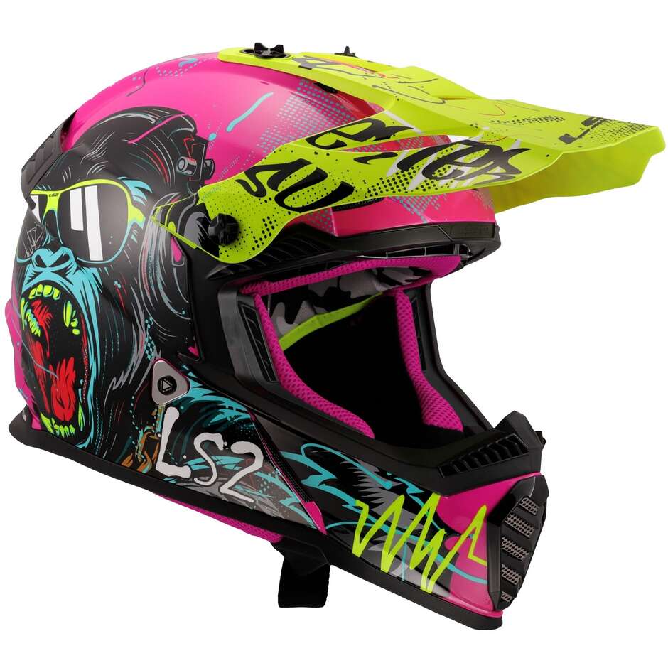 LS2 MX437 FAST II MINI GORILLA Cross Enduro Motorcycle Helmet Purple