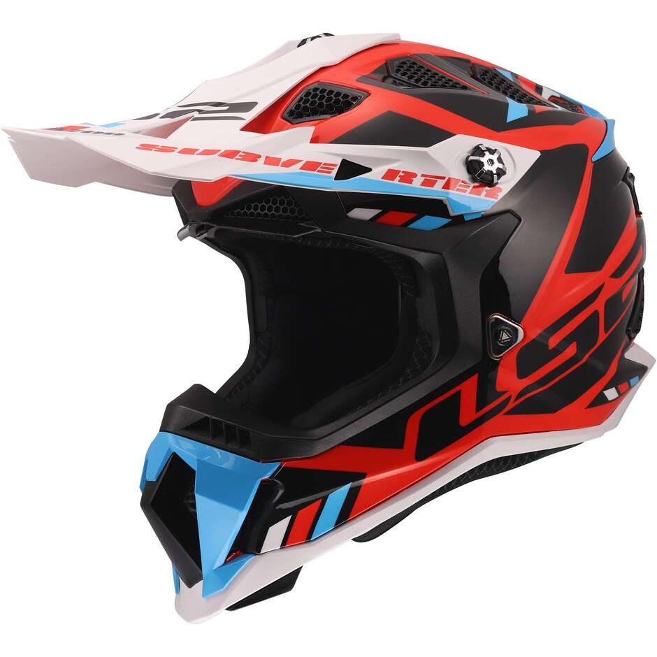 LS2 MX700 SUBVERTER STOMP Enduro Motorcycle Helmet White Blue Red