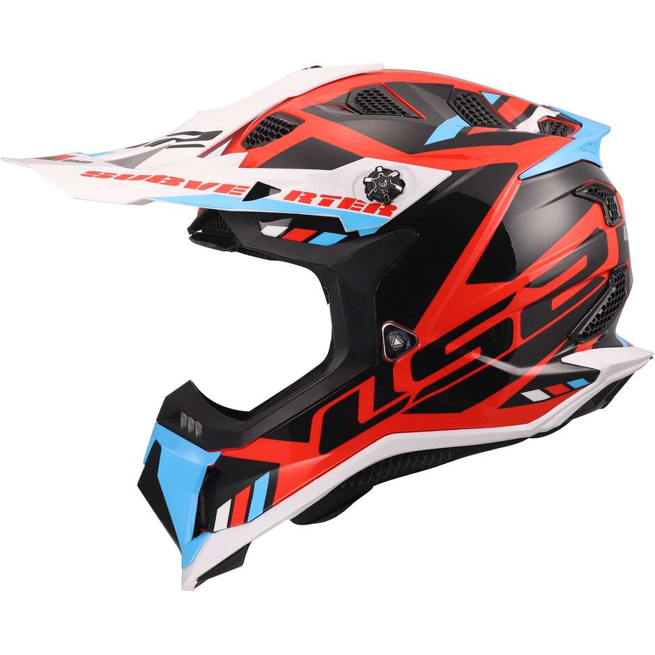 LS2 MX700 SUBVERTER STOMP Enduro Motorcycle Helmet White Blue Red