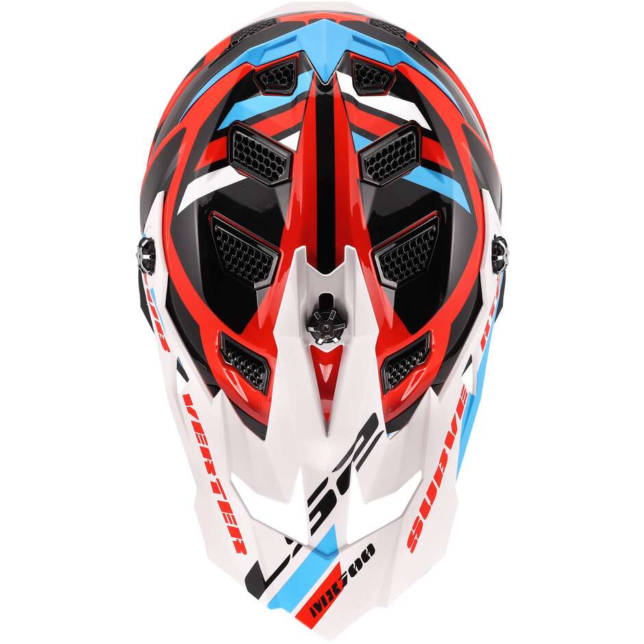 LS2 MX700 SUBVERTER STOMP Enduro Motorcycle Helmet White Blue Red