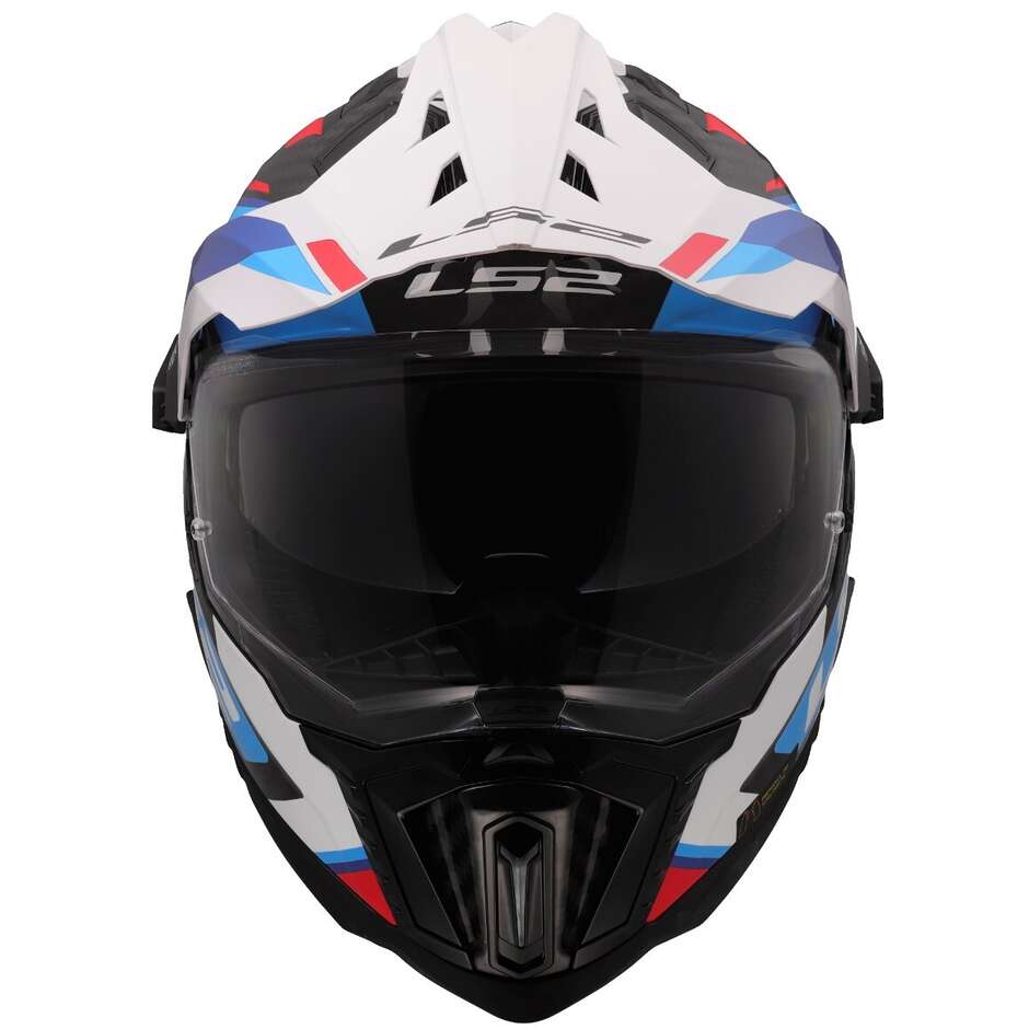 LS2 MX701 EXPLORER C FRONTIER II Carbon Off-Road Full Face Motorcycle Helmet White Blue