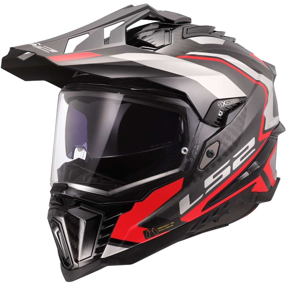 LS2 MX701 EXPLORER C FRONTIER II Red Carbon Off-Road Full Face Motorcycle Helmet