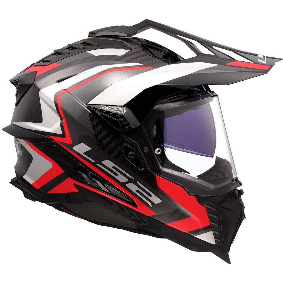 LS2 MX701 EXPLORER C FRONTIER II Red Carbon Off-Road Full Face Motorcycle Helmet