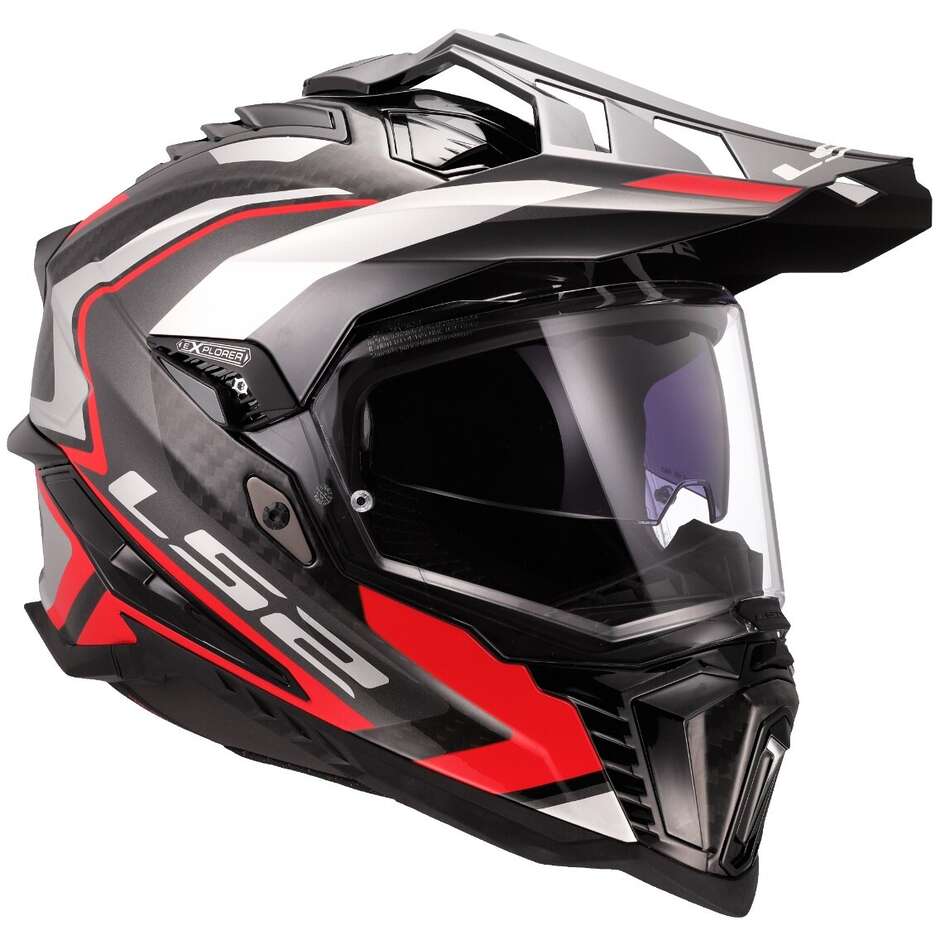 LS2 MX701 EXPLORER C FRONTIER II Red Carbon Off-Road Full Face Motorcycle Helmet