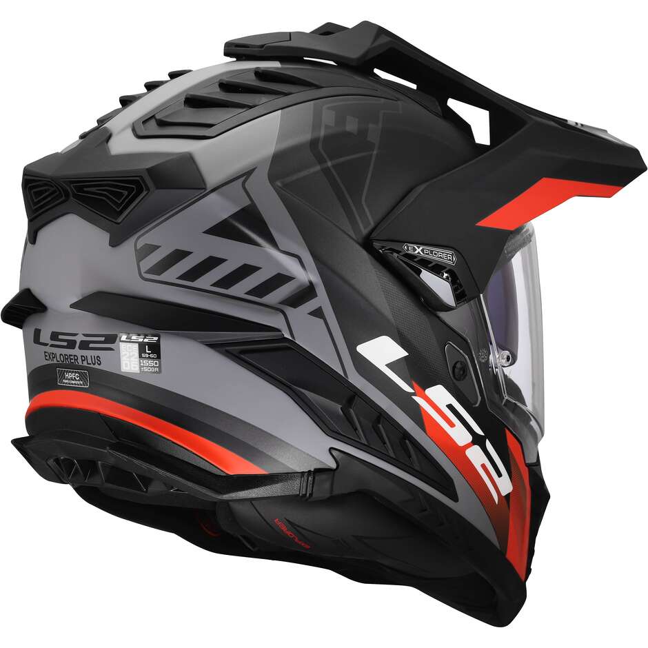 LS2 MX701 EXPLORER HEXA Adventure Motorcycle Helmet Black Red Grey