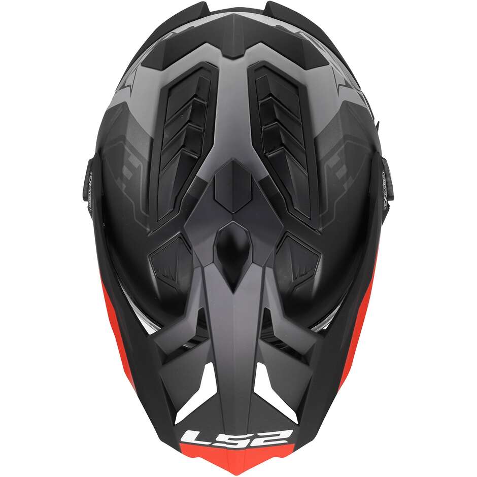 LS2 MX701 EXPLORER HEXA Adventure Motorcycle Helmet Black Red Grey