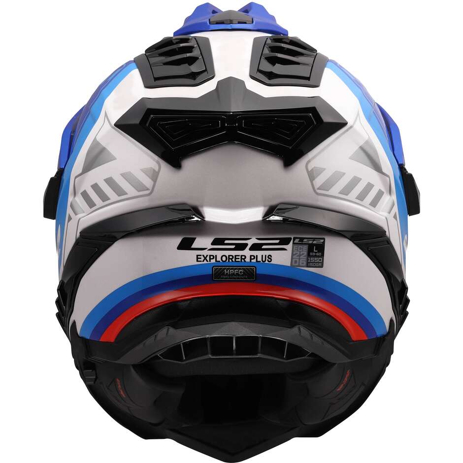 LS2 MX701 EXPLORER HEXA Adventure Motorcycle Helmet White Blue Red