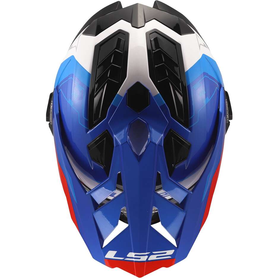 LS2 MX701 EXPLORER HEXA Adventure Motorcycle Helmet White Blue Red