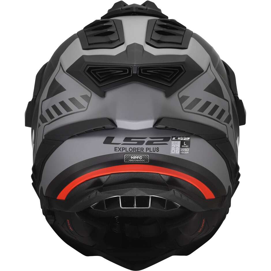 LS2 MX701 EXPLORER HEXA Adventure Motorradhelm Schwarz Rot Grau