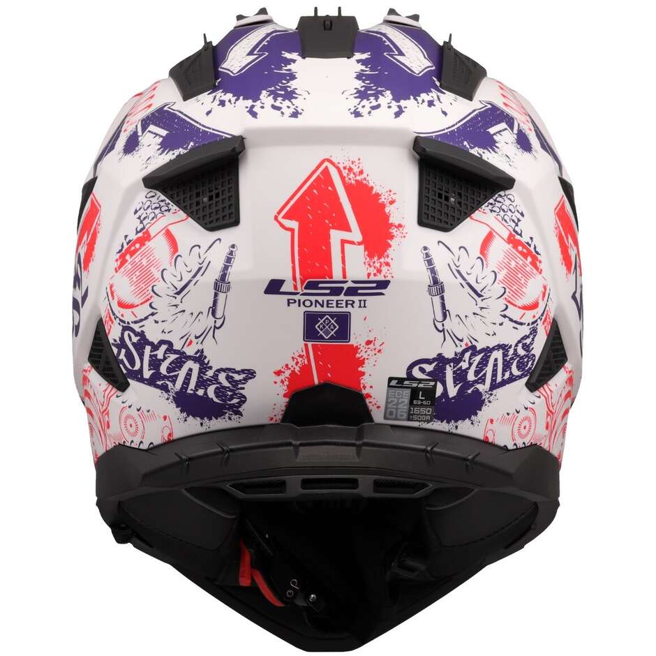 LS2 MX702 PIONEER 2 FANTASY Off-Road Full Face Motorcycle Helmet White Red Blue