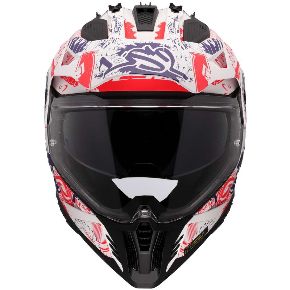 LS2 MX702 PIONEER 2 FANTASY Off-Road Full Face Motorcycle Helmet White Red Blue