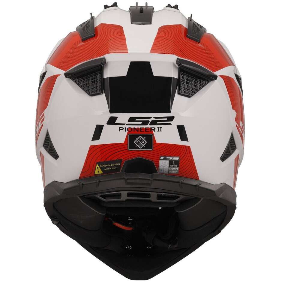 Ls2 MX702 PIONEER 2 HILL Adventure Motorradhelm Weiß Rot