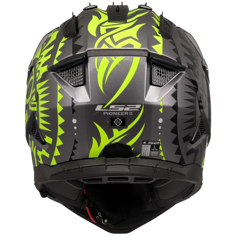 LS2 MX702 PIONEER 2 RANGI Off-Road Full Face Motorcycle Helmet Fluorescent Yellow