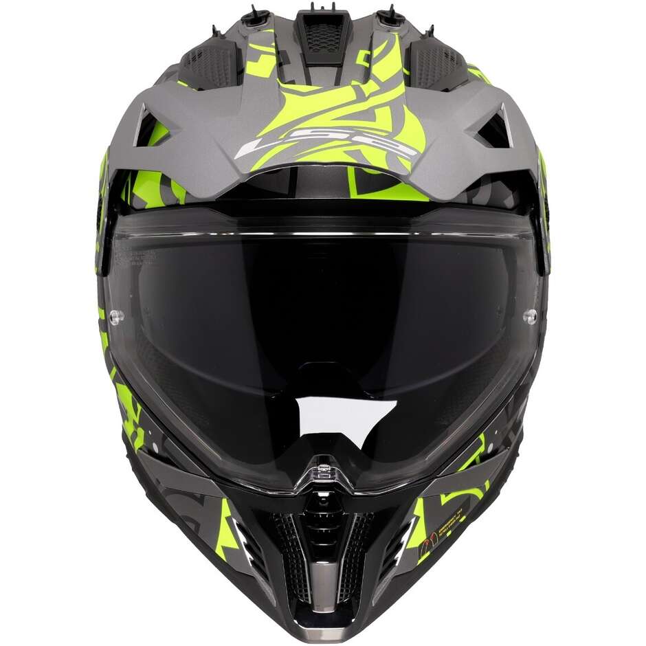 LS2 MX702 PIONEER 2 RANGI Off-Road Full Face Motorcycle Helmet Fluorescent Yellow
