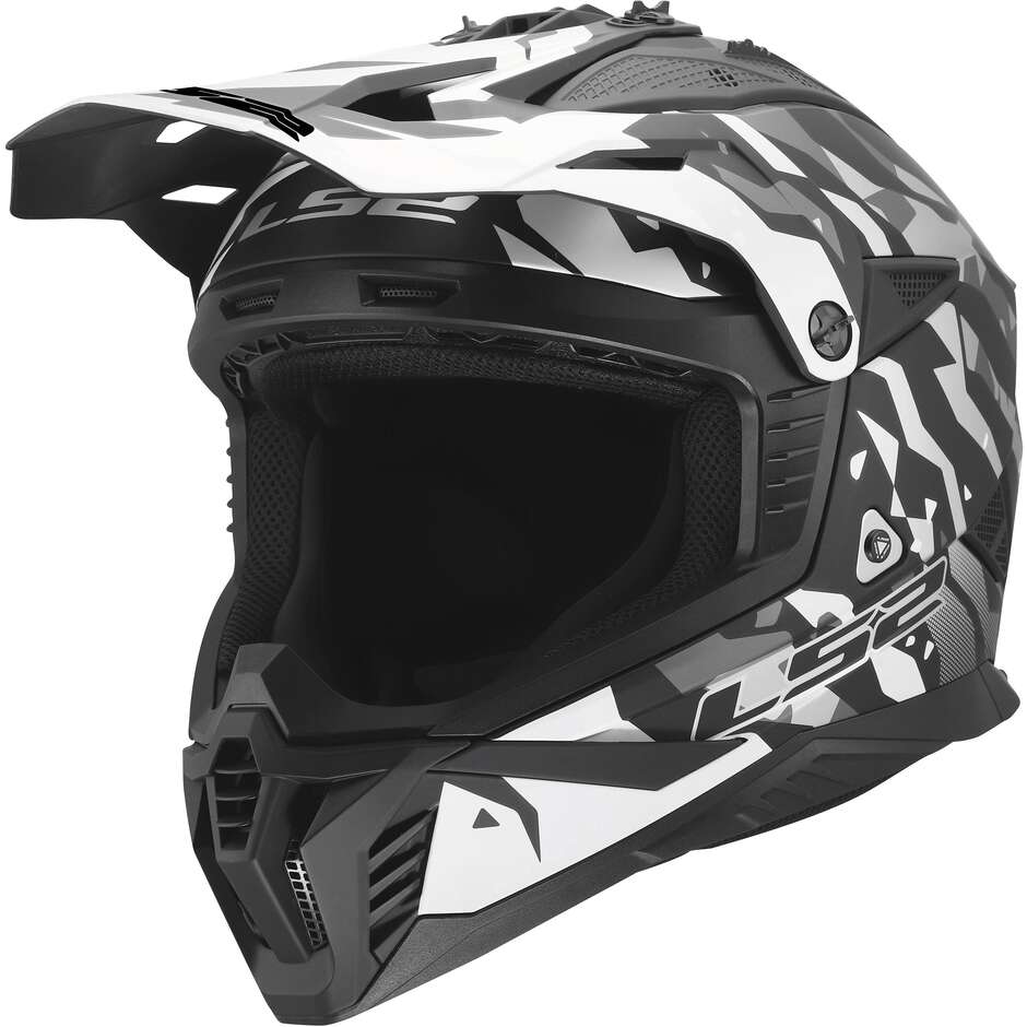 LS2 MX708 FAST II GROTESK Cross Enduro Motorcycle Helmet Black Grey