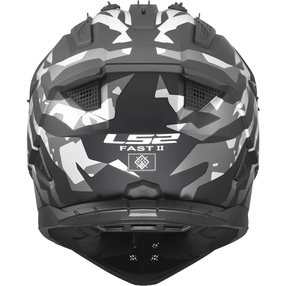 LS2 MX708 FAST II GROTESK Cross Enduro Motorcycle Helmet Black Grey