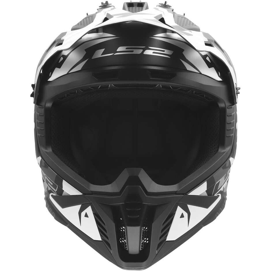 LS2 MX708 FAST II GROTESK Cross Enduro Motorcycle Helmet Black Grey