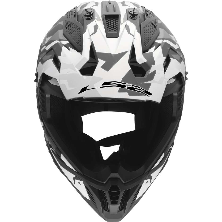 LS2 MX708 FAST II GROTESK Cross Enduro Motorcycle Helmet Black Grey