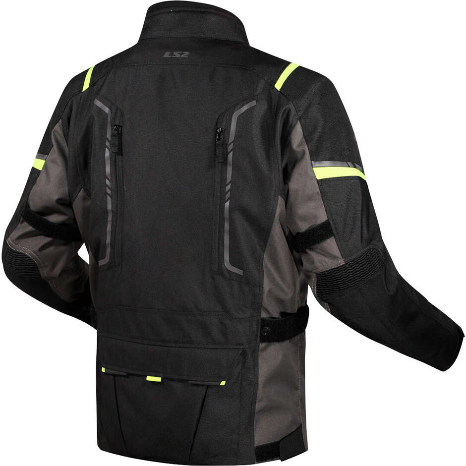 LS2 NARVIK MAN Motorradjacke Grau Schwarz Gelb H-Vision