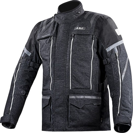LS2 Nevada Man Technical Motorcycle Jacket WP Triple Layer Certified Black Gray