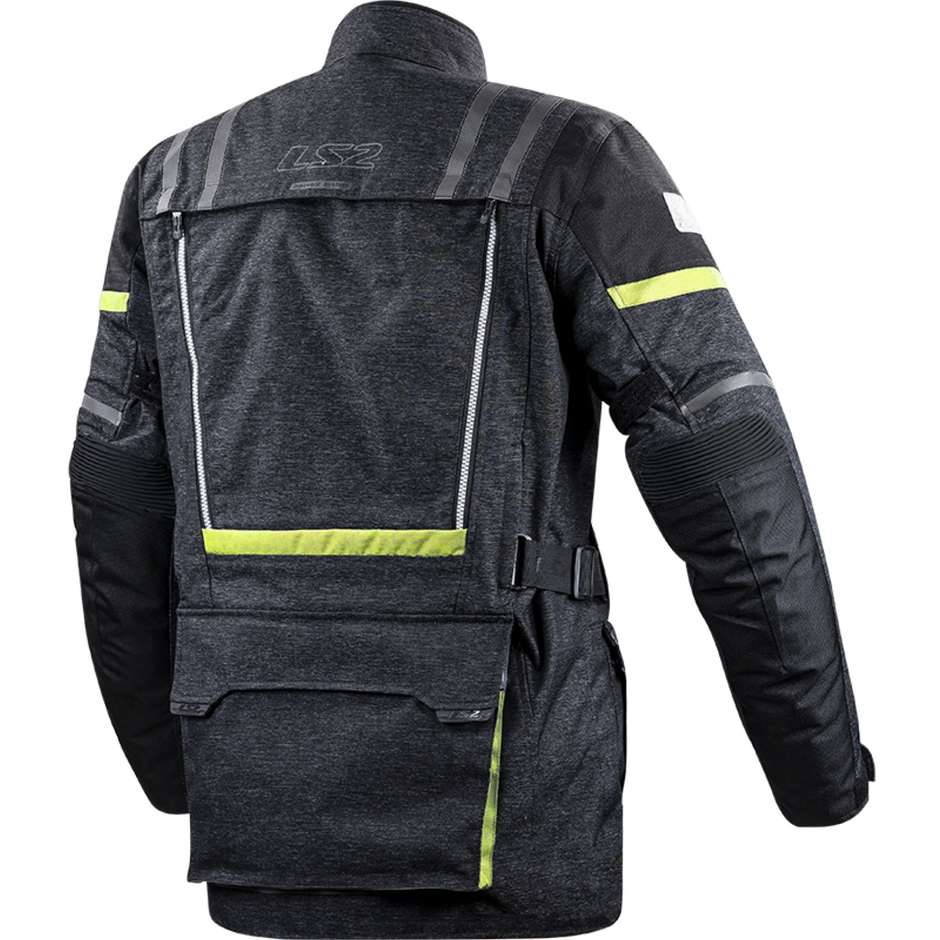 LS2 Nevada Man WP Triple Layer Certified Black Yellow Fluo Motorcycle Jacket