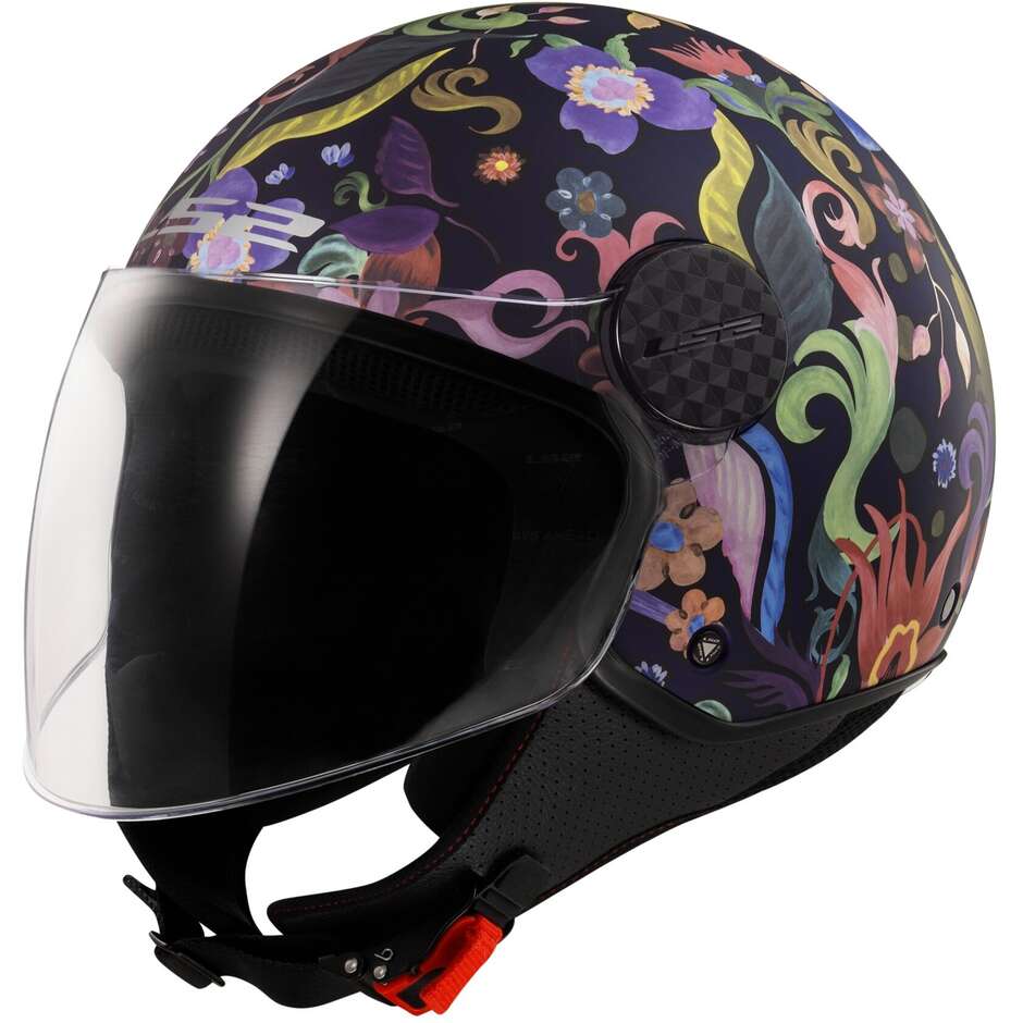 Ls2 OF558 SPHERE LUX 2 BLOOM Jet Motorcycle Helmet Matt Blue Pink
