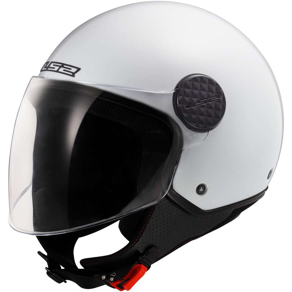 LS2 OF558 SPHERE LUX 2 SOLID Weißer Motorrad-Jethelm