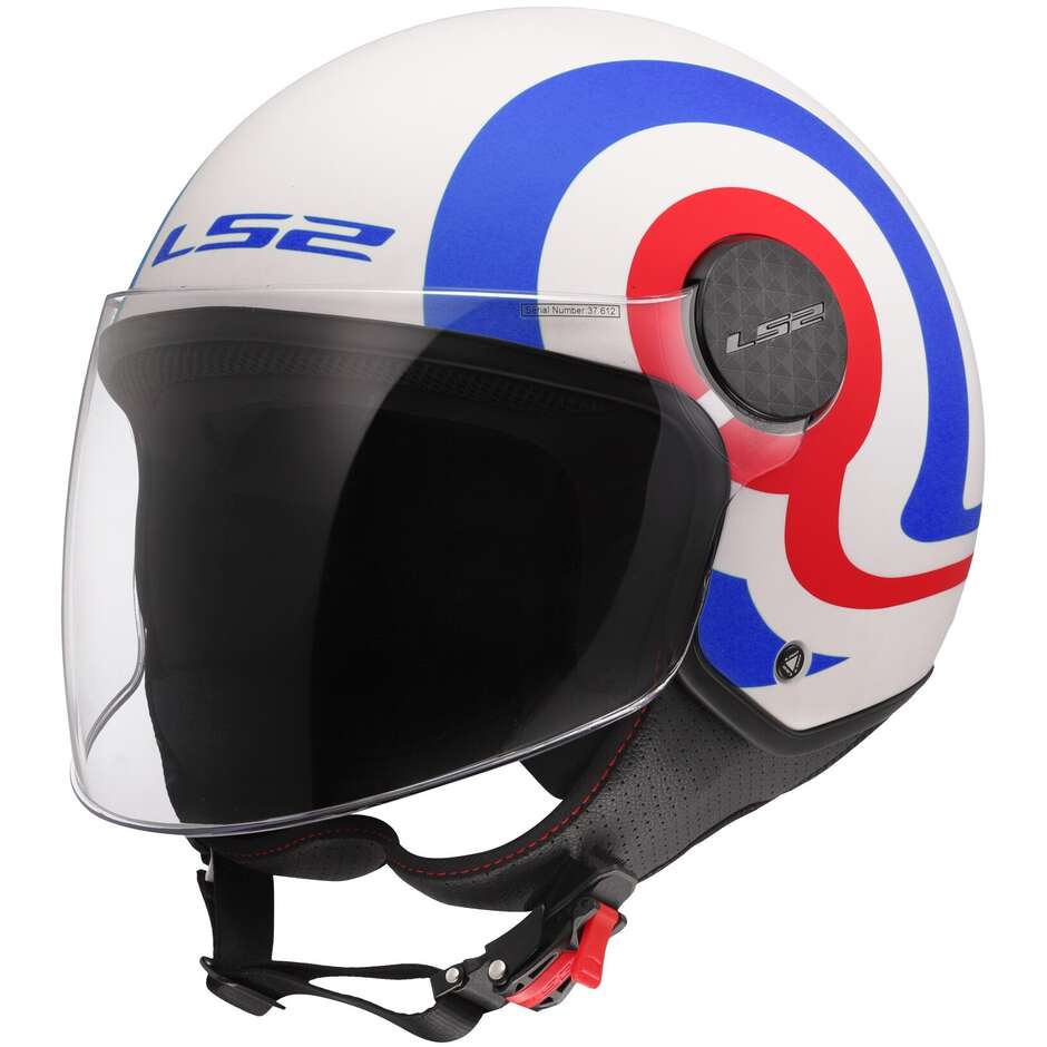 LS2 OF558 SPHERE LUX 2 URBY Jet Motorradhelm Weiß Blau Rot