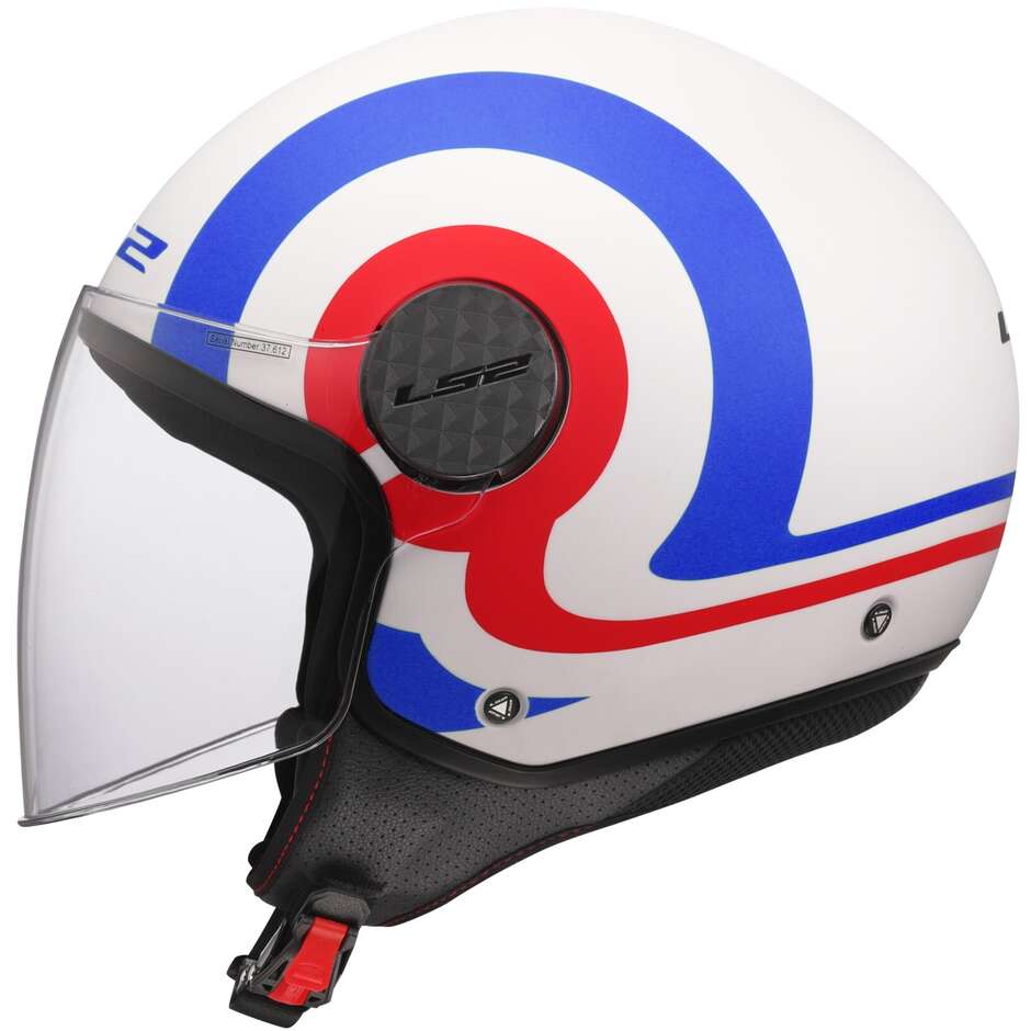 LS2 OF558 SPHERE LUX 2 URBY Jet Motorradhelm Weiß Blau Rot