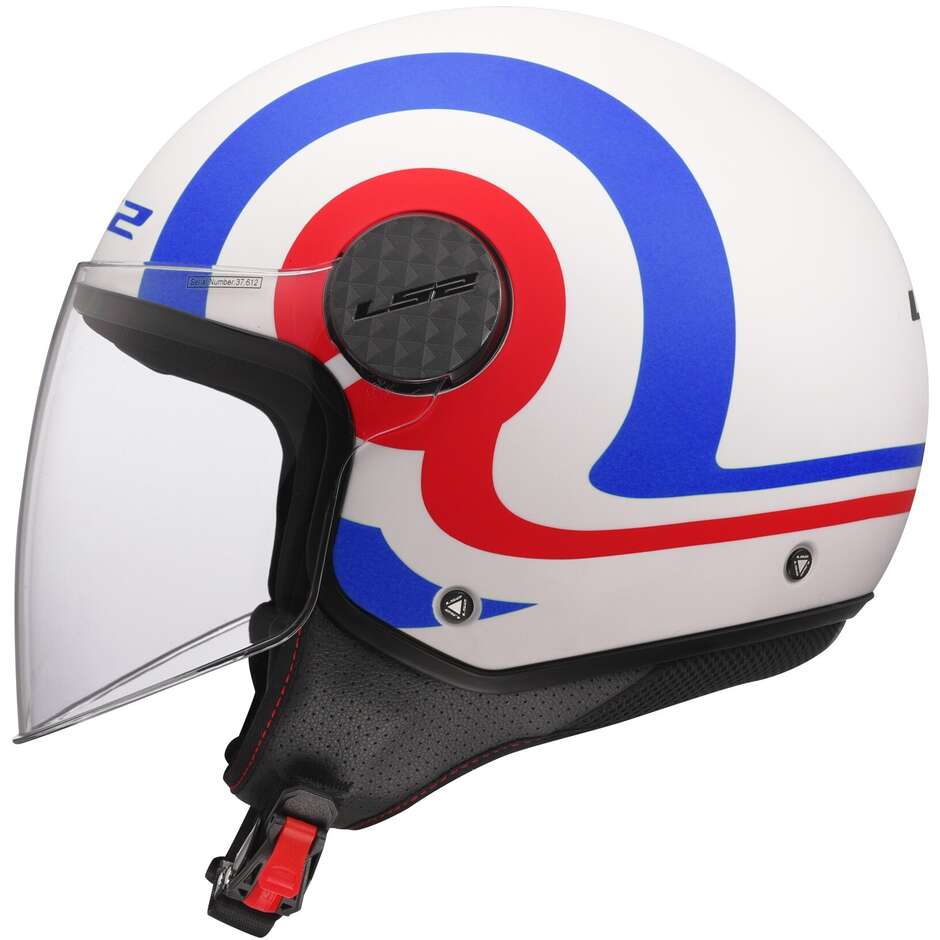 LS2 OF558 SPHERE LUX 2 URBY Jet Motorradhelm Weiß Blau Rot