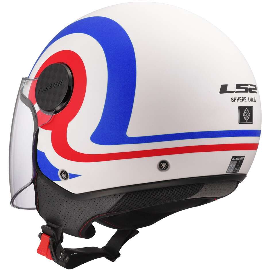 LS2 OF558 SPHERE LUX 2 URBY Jet Motorradhelm Weiß Blau Rot