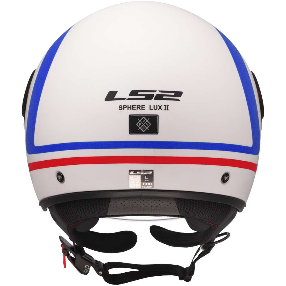 LS2 OF558 SPHERE LUX 2 URBY Jet Motorradhelm Weiß Blau Rot