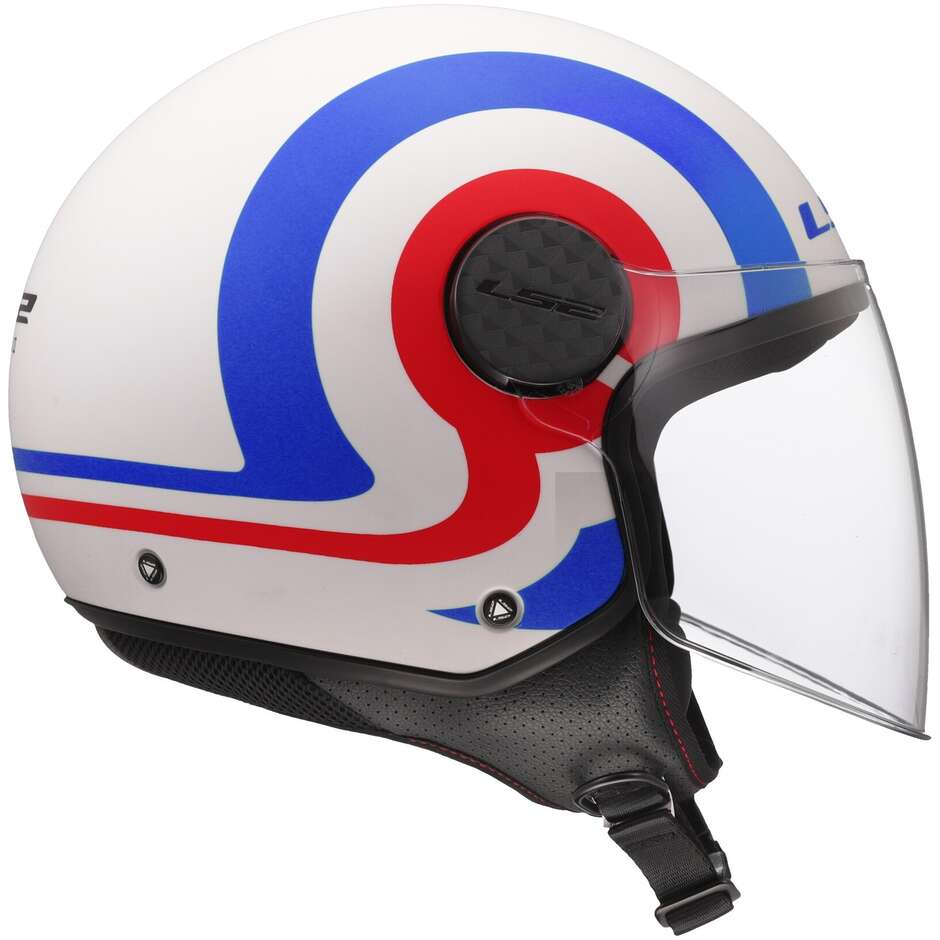 LS2 OF558 SPHERE LUX 2 URBY Jet Motorradhelm Weiß Blau Rot