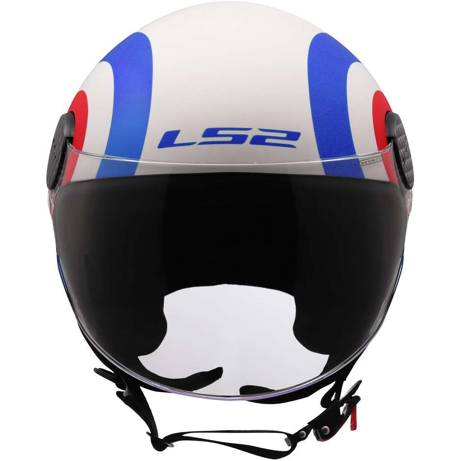 LS2 OF558 SPHERE LUX 2 URBY Jet Motorradhelm Weiß Blau Rot
