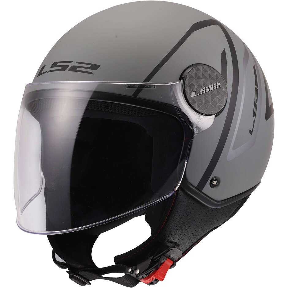 LS2 OF558 SPHERE LUX II MINIM Jet Motorcycle Helmet Black Grey