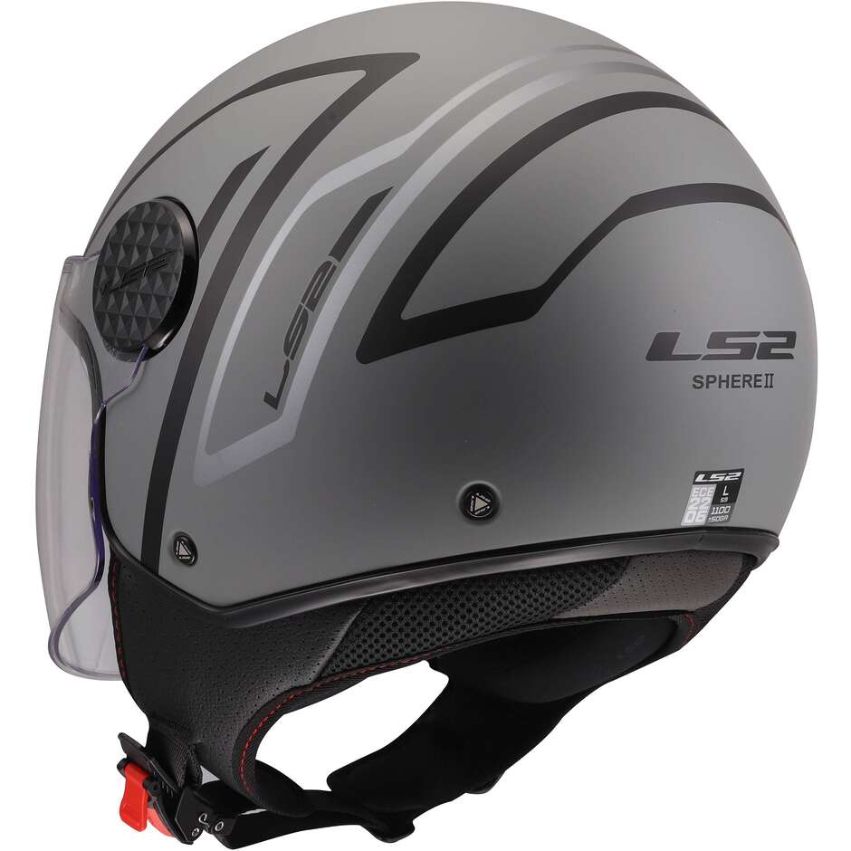 LS2 OF558 SPHERE LUX II MINIM Jet Motorcycle Helmet Black Grey