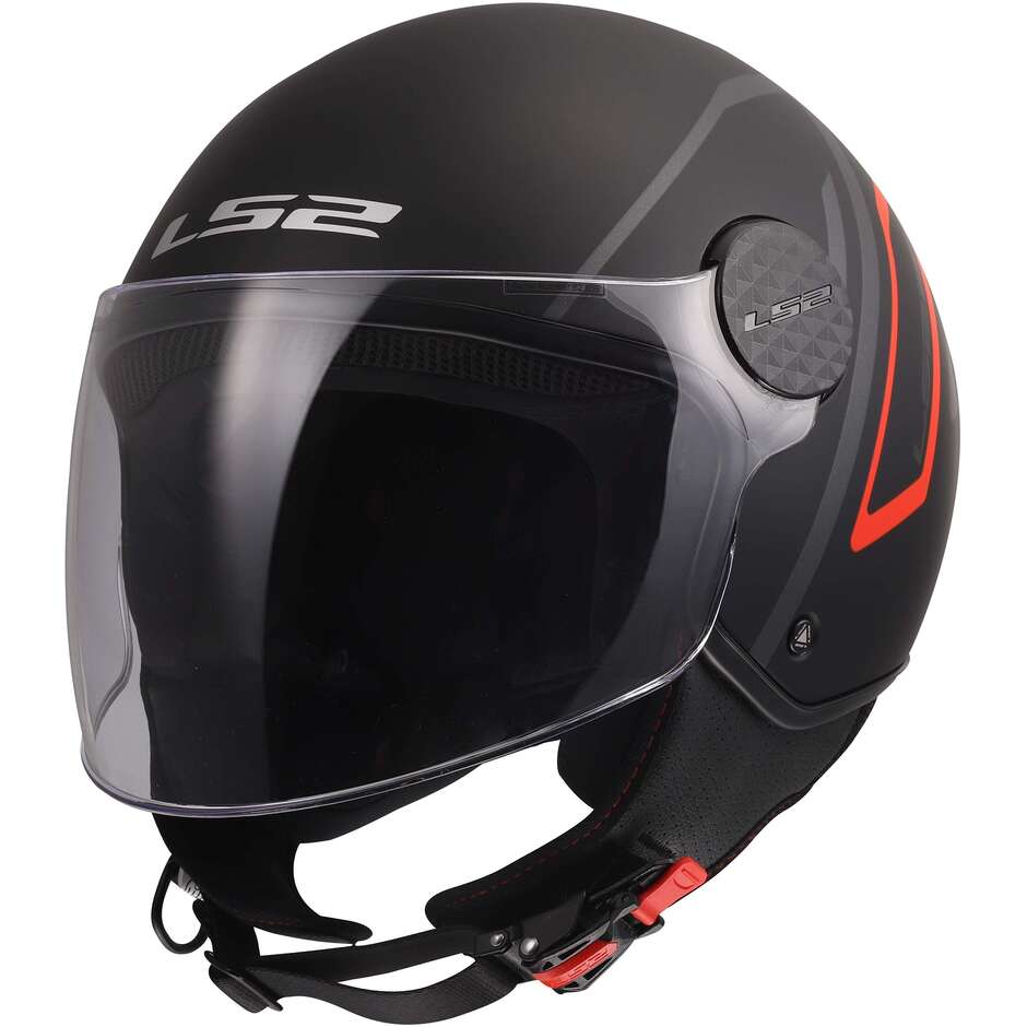 LS2 OF558 SPHERE LUX II MINIM Jet Motorcycle Helmet Black Red