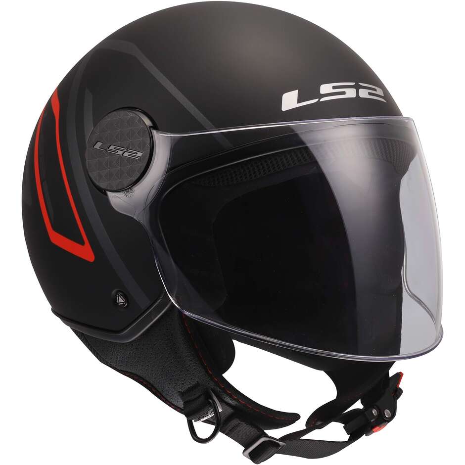 LS2 OF558 SPHERE LUX II MINIM Jet Motorcycle Helmet Black Red