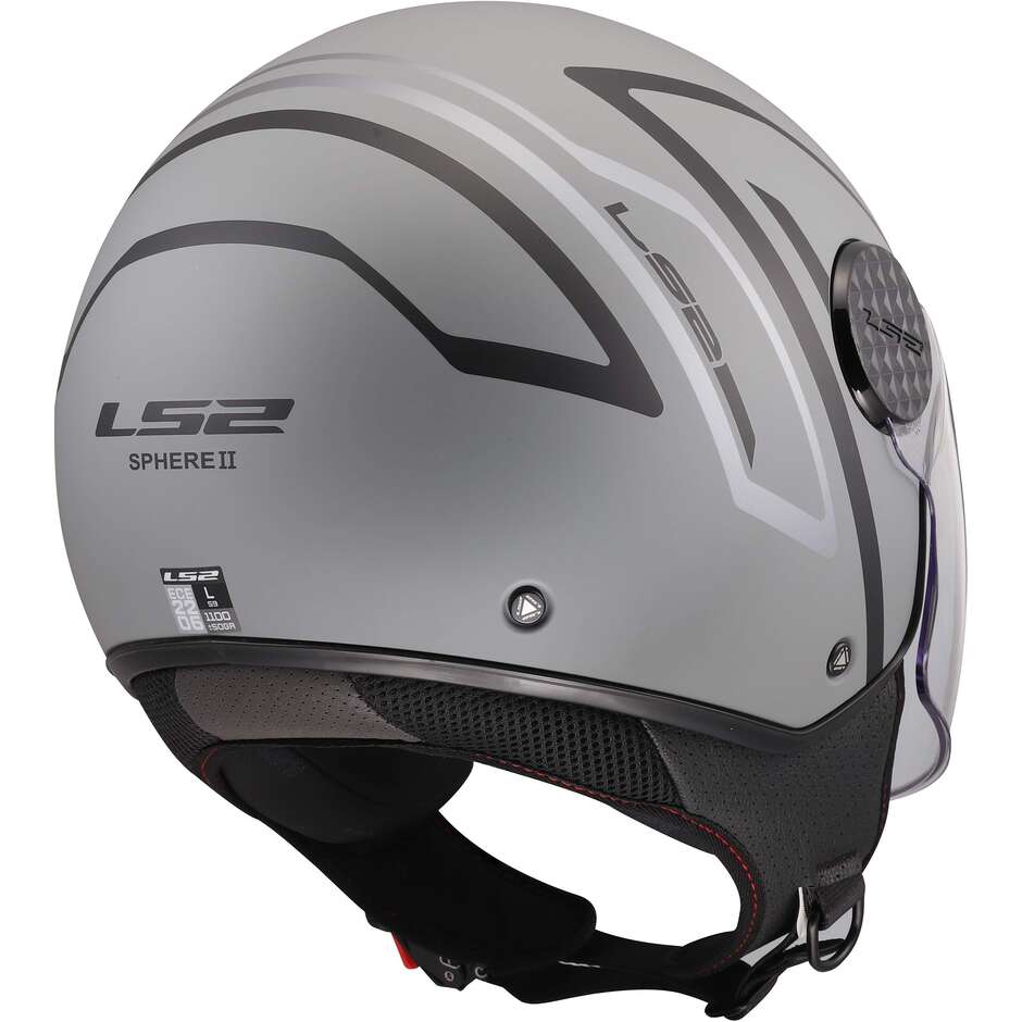 LS2 OF558 SPHERE LUX II MINIM Jet Motorradhelm Schwarz Grau