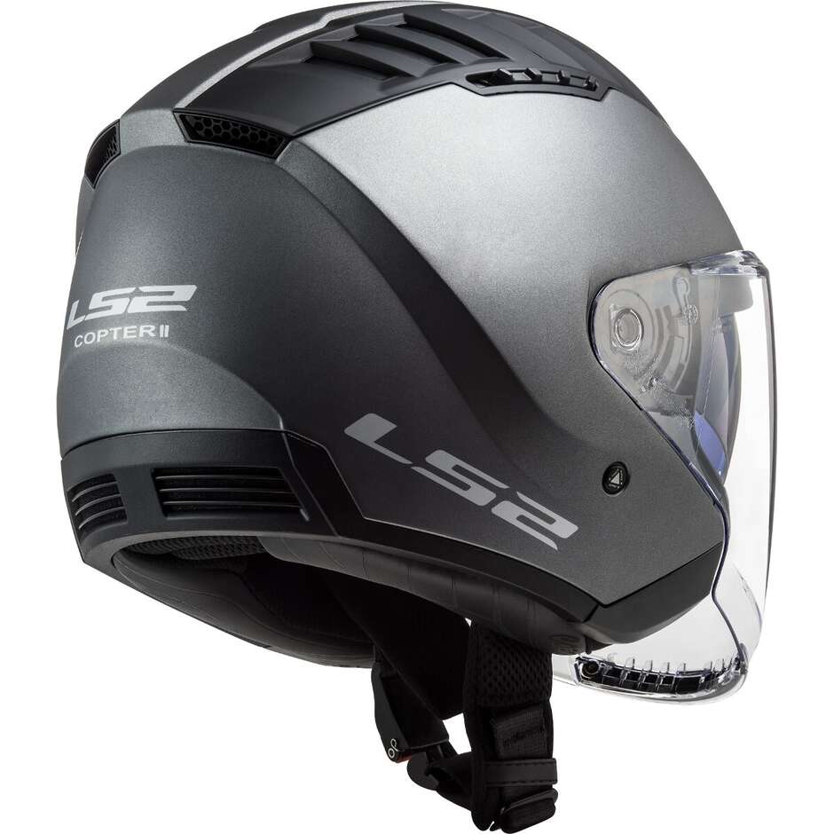 LS2 OF600 COPTER II Jet-Motorradhelm aus mattem Titan