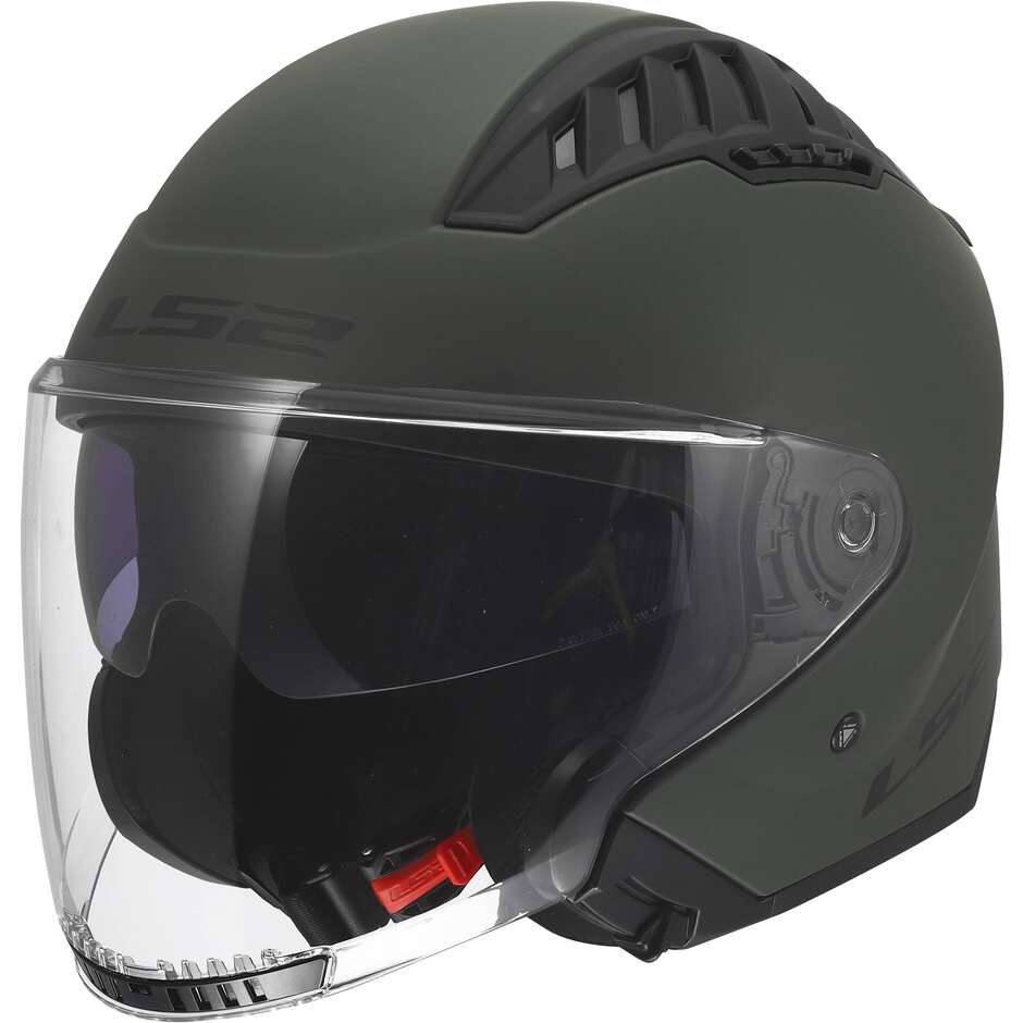 LS2 OF600 COPTER II SOLID Militärgrüner Jet-Motorradhelm