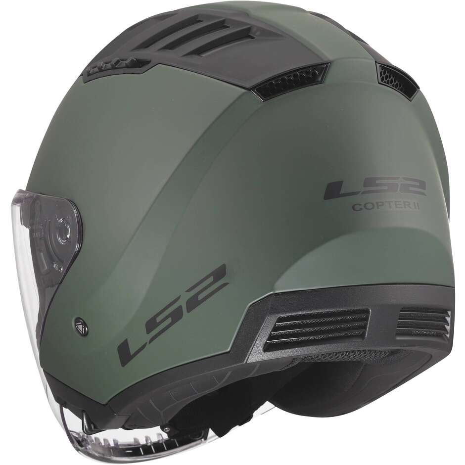 LS2 OF600 COPTER II SOLID Militärgrüner Jet-Motorradhelm